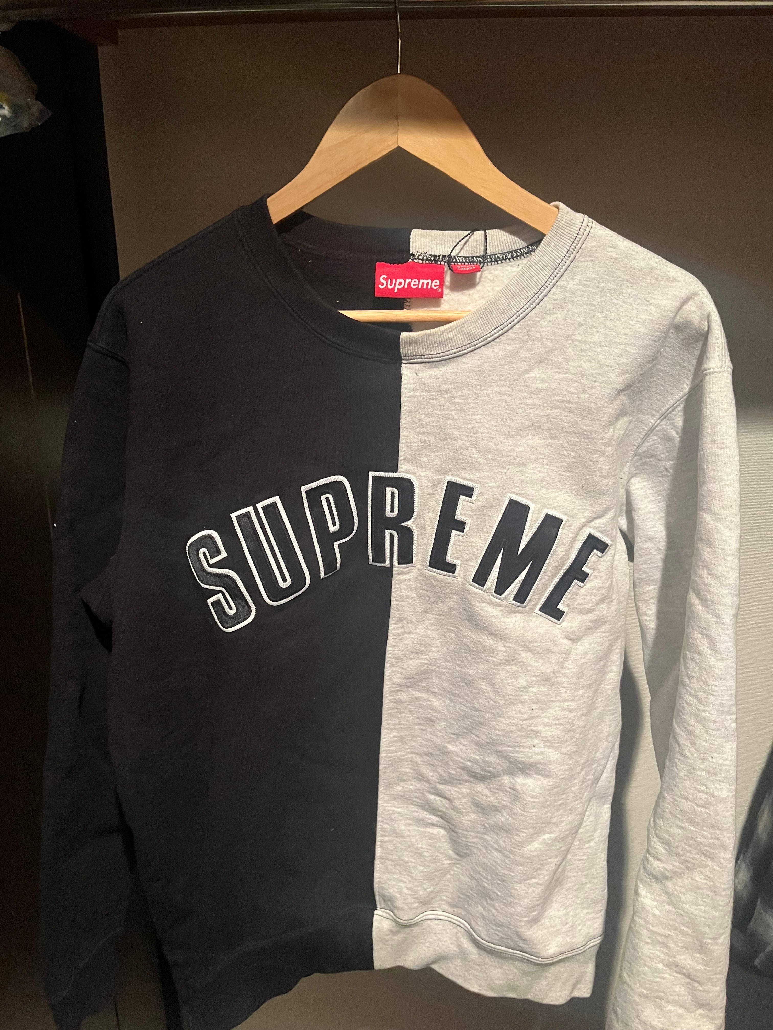 Supreme Split Crewneck Sweatshirt "Black"
