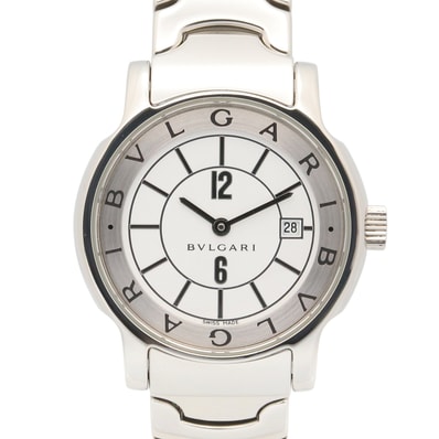 ブルガリ BVLGARI ソロテンポ 腕時計 時計 ステンレススチール レディース ホワイト系 ST29S 【中古】
