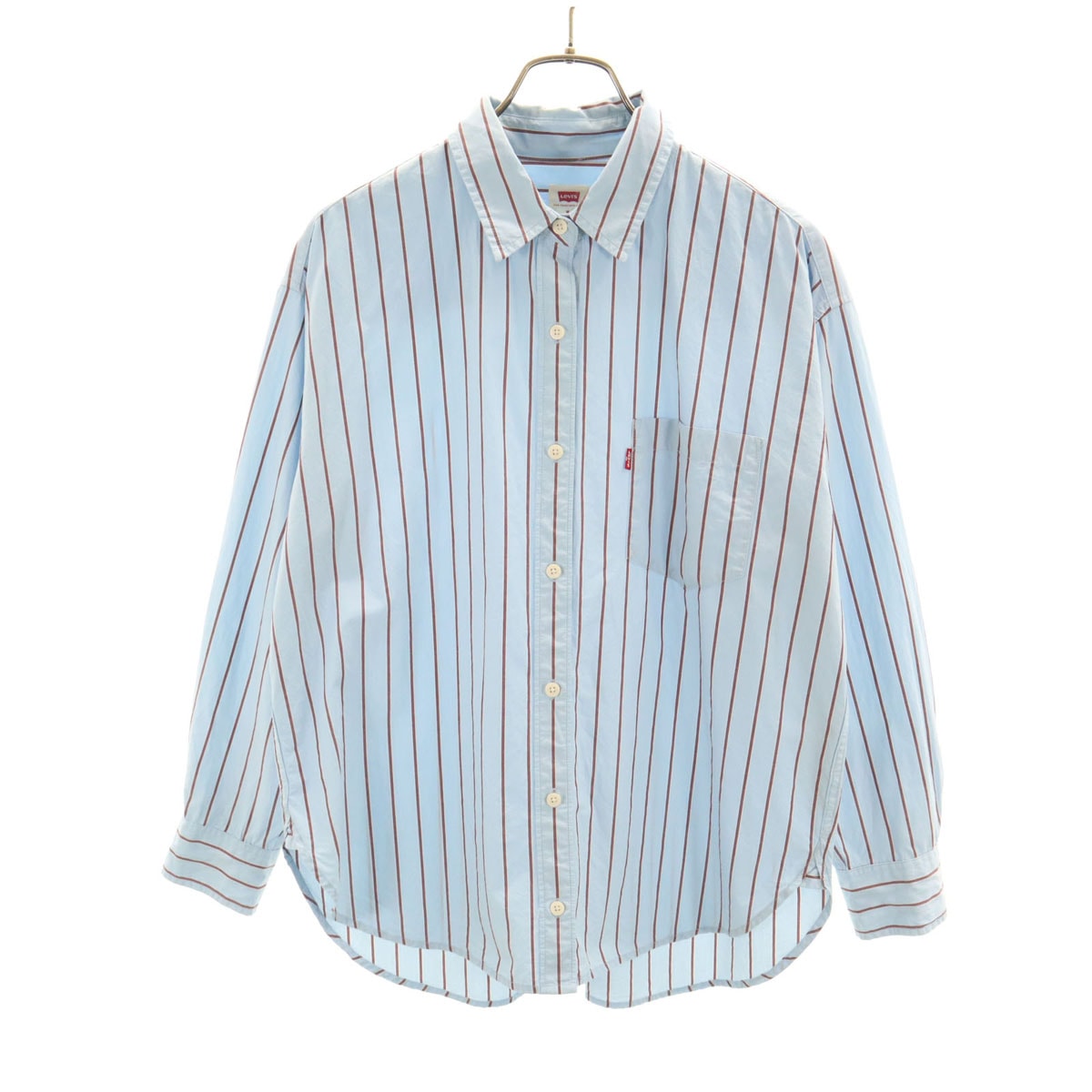 Levi's リーバイス ストライプ柄 長袖 シャツ M ブルー