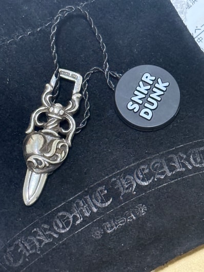 Chrome Hearts Dagger Heart Pendant "Silver"