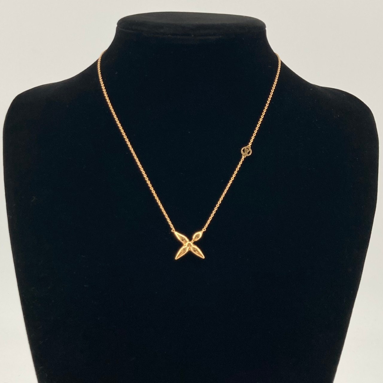 LOUIS VUITTON(ルイ・ヴィトン) コリエ ルイゼット モノグラム メタル M00365 ネックレス 7.23g ゴールド