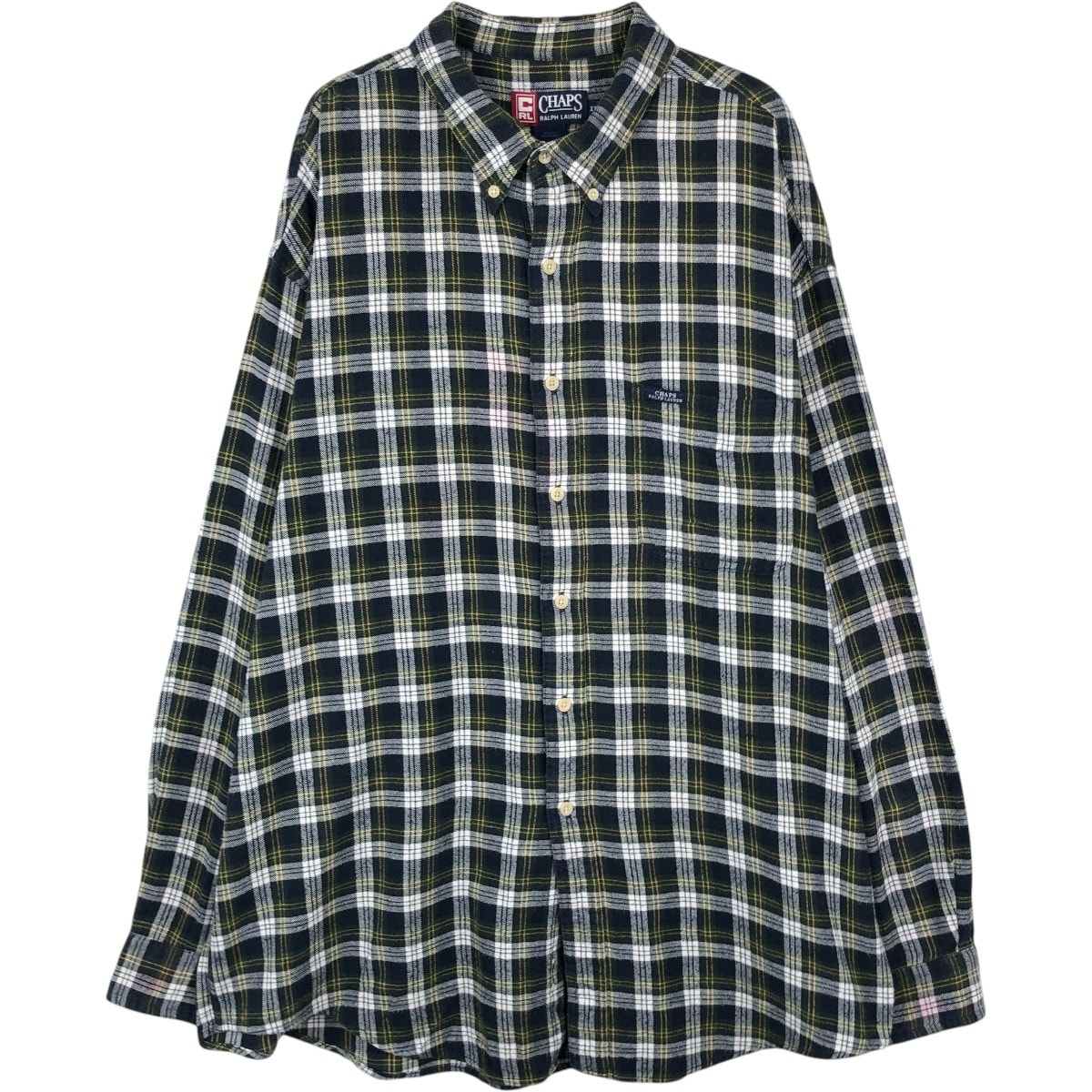 古着 ラルフローレン Ralph Lauren CHAPS チャップス 長袖 ボタンダウン ライトネルチェックシャツ メンズXXL相当/eaa672815