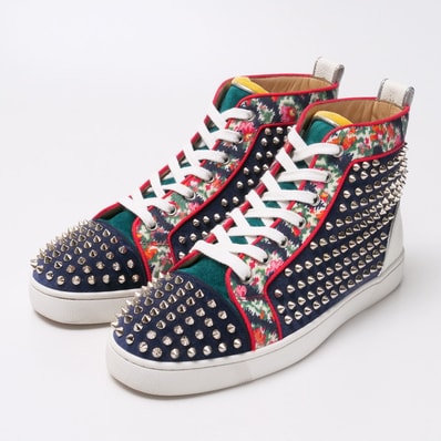 ■美品■Christian Louboutin クリスチャンルブタン スニーカー サイズ40.5 靴 ハイカット スタッズ ブランド古着【中古】20241109/RA1943