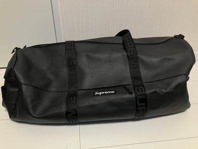 Supreme Leather Large Duffle Bag "Black"