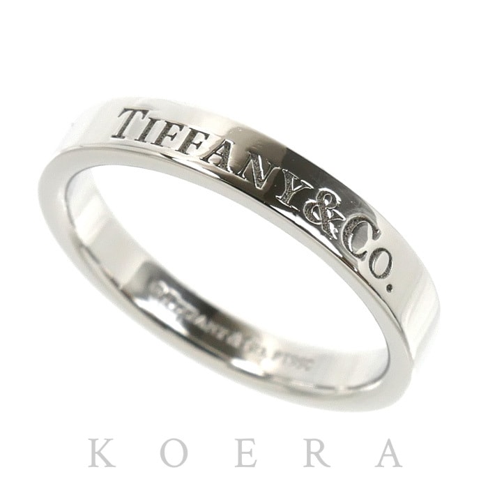 TIFFANY&Co. ティファニー Pt950プラチナ フラットバンド リング・指輪 9号 4.8g レディース【中古】【美品】