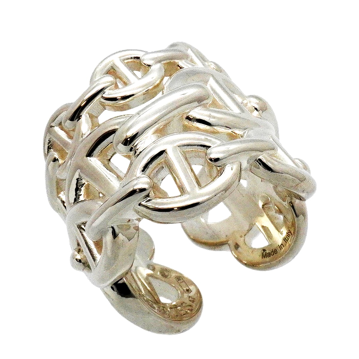 Hermes Chaine D'ancre Enchainee Ring GM Large Model "Silver"