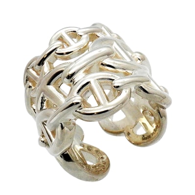 Hermes Chaine D'ancre Enchainee Ring GM Large Model "Silver"