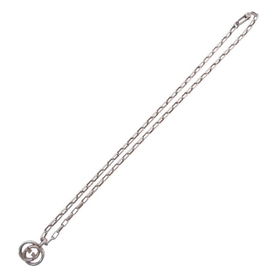 GUCCI グッチ ネックレス インターロッキング GGロゴ ペンダント チェーン ネックレス シルバー系【中古】