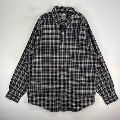 古着 ブルックスブラザーズ Brooks Brothers 長袖シャツ チェック 胸ポケ ボタンダウン L ブラック系 マルチカラー メンズ