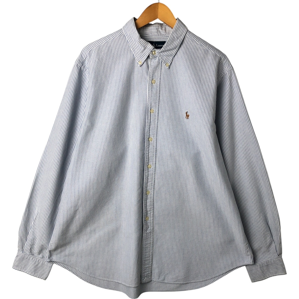 古着 ラルフローレン Ralph Lauren CLASSIC FIT 長袖 ボタンダウンストライプシャツ メンズXL相当/eaa548002