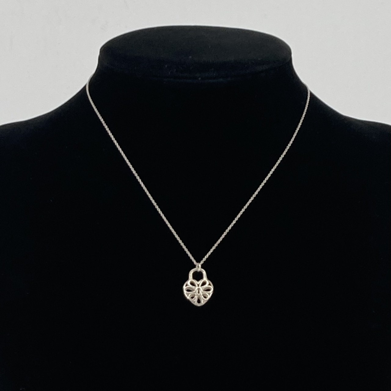 TIFFANY&Co.(ティファニー) フィリグリー ハート ロックスモール ペンダント Ag925 ネックレス 2.40g シルバー