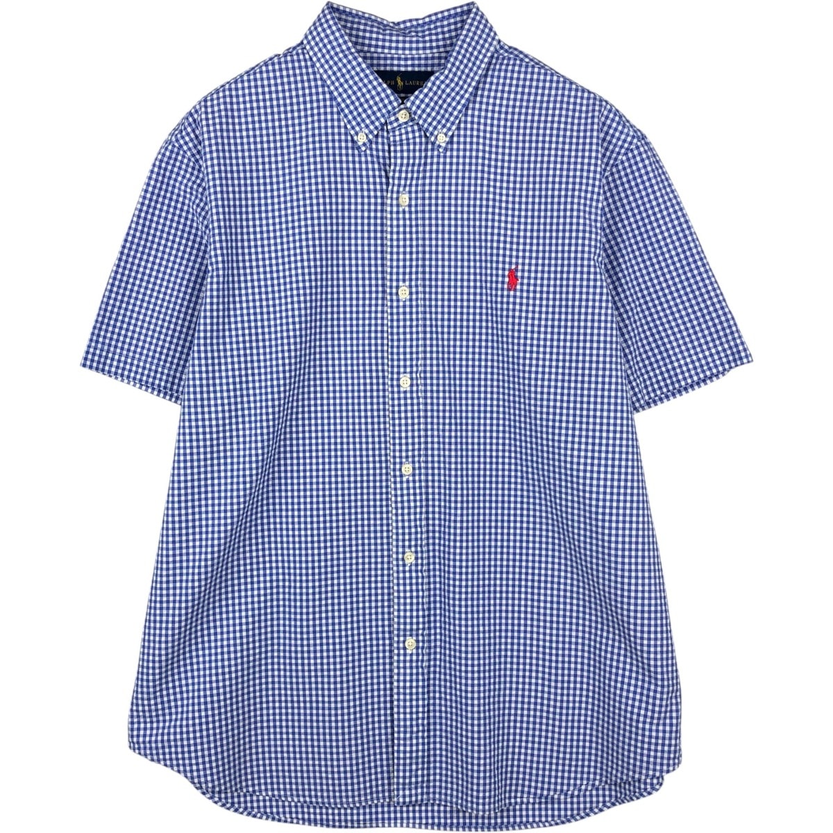 古着 ラルフローレン Ralph Lauren ギンガムチェック シアサッカー 半袖 ボタンダウン チェックシャツ メンズXL相当/eaa623577