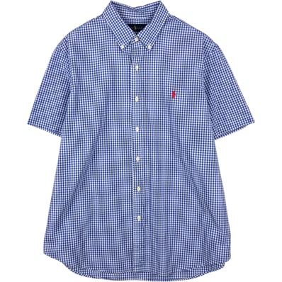 古着 ラルフローレン Ralph Lauren ギンガムチェック シアサッカー 半袖 ボタンダウン チェックシャツ メンズXL相当/eaa623577