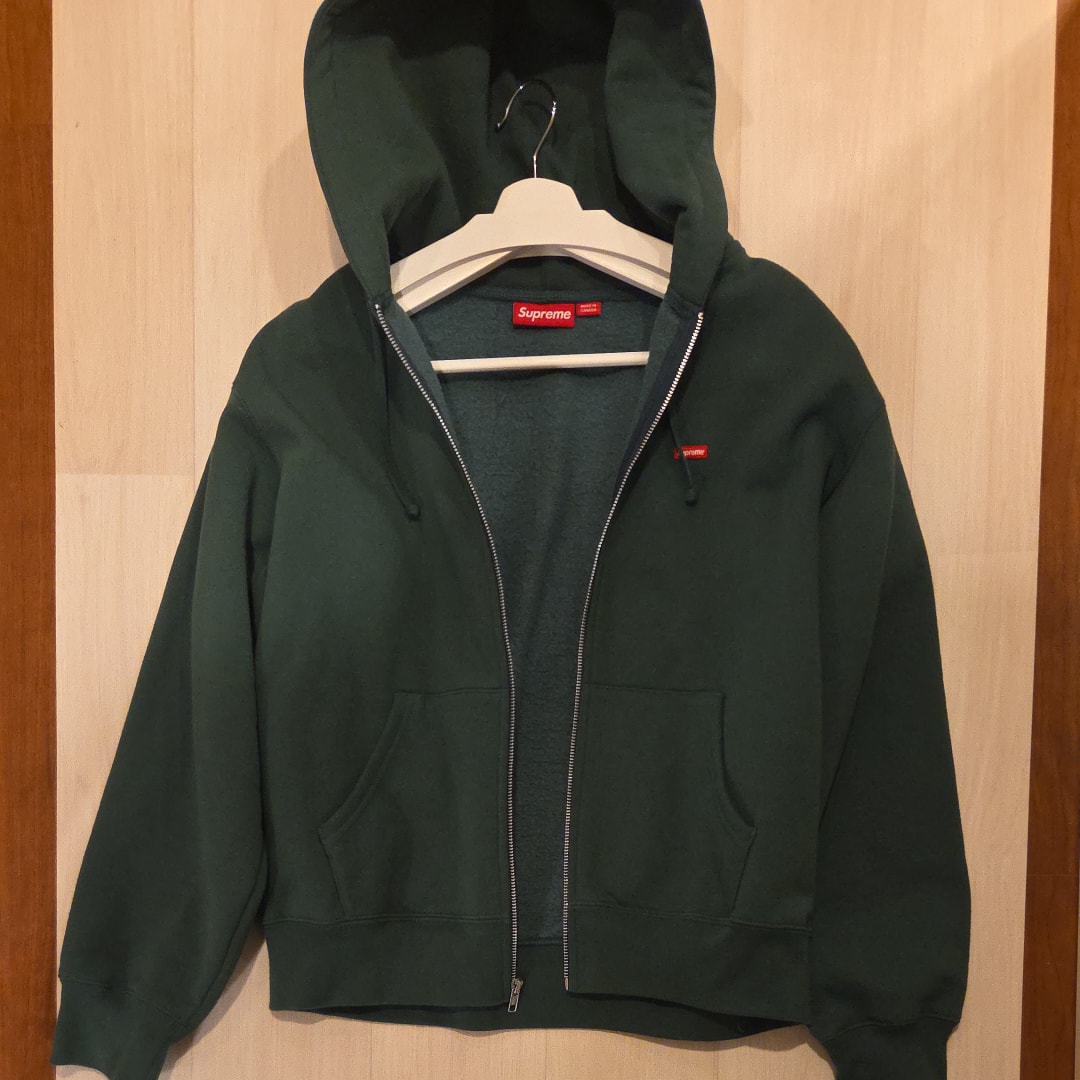 Supreme Small Box Zip Up Hooded Sweatshirt "Pine"