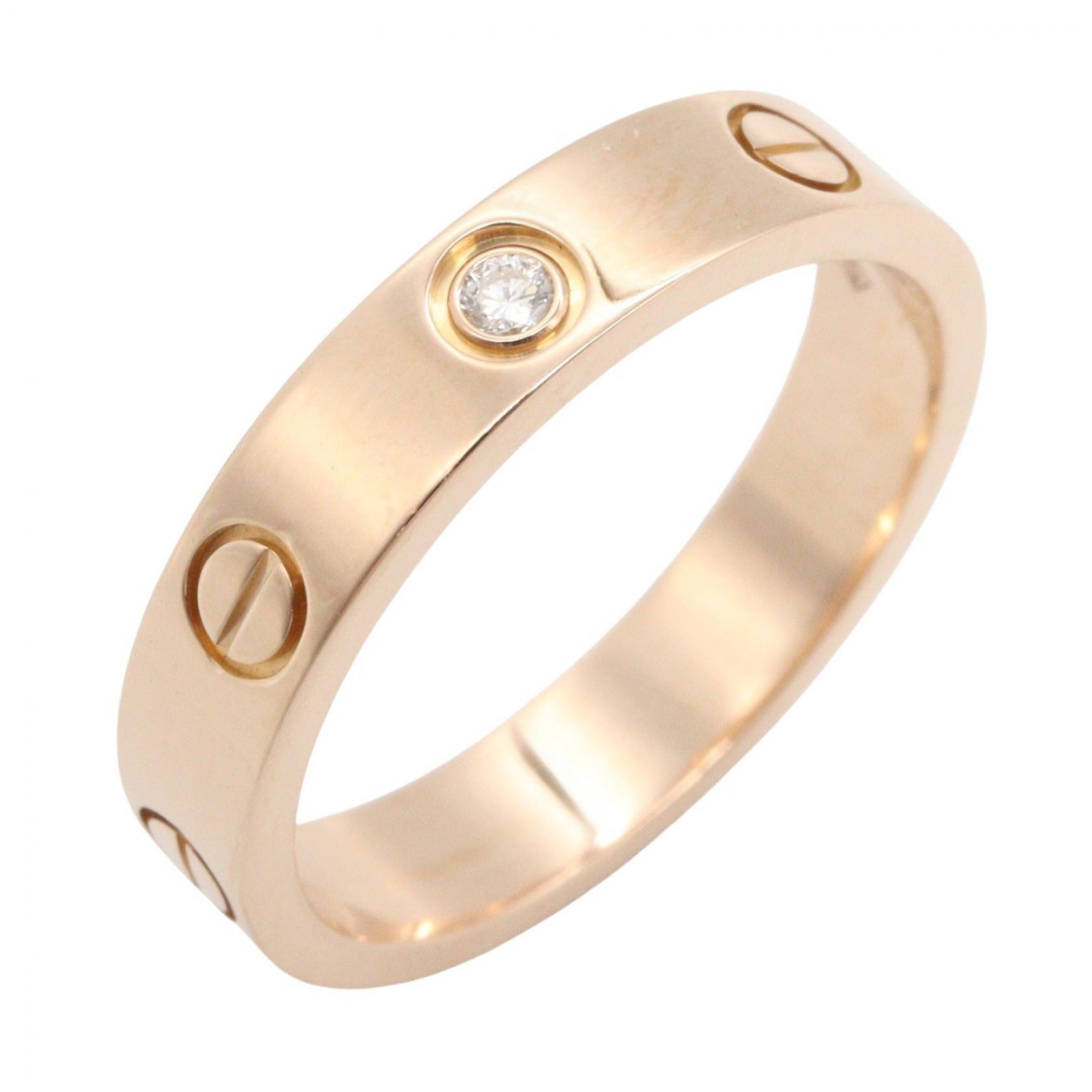 カルティエ CARTIER ミニラブリング 1PD リング・指輪 ジュエリー K18PG(ピンクゴールド) ダイヤモンド レディース ゴールド系 / クリア系 B4050700 【中古】
