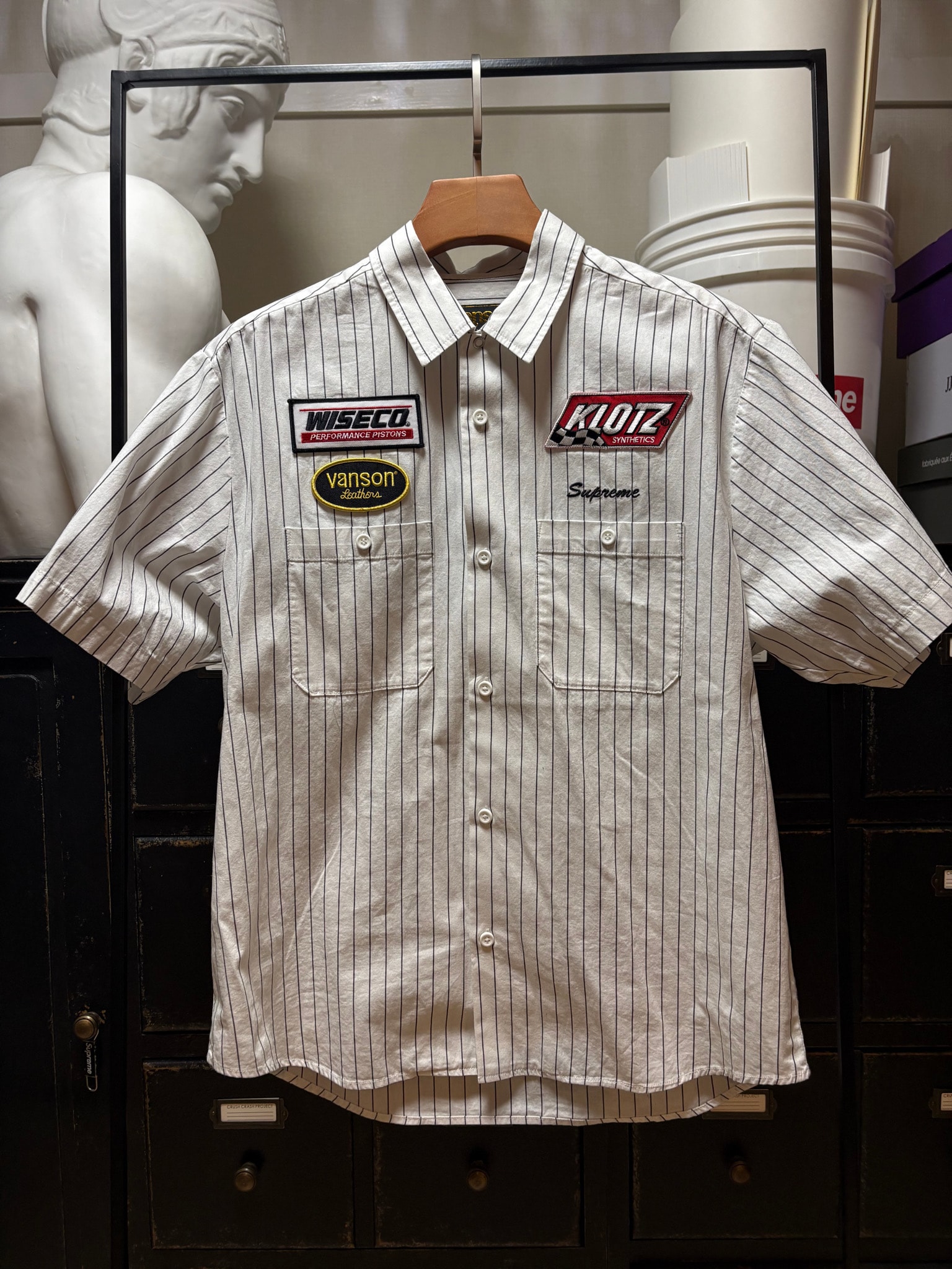 Supreme x Vanson Leathers S/S Work Shirt "Stripe"