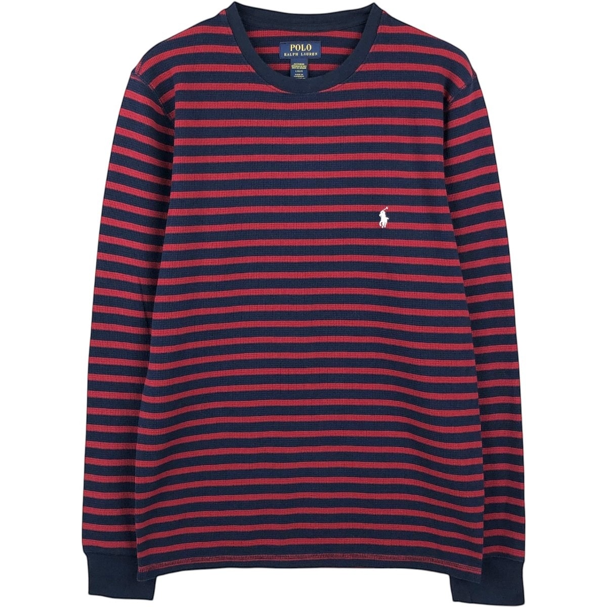 古着 ラルフローレン Ralph Lauren POLO RALPH LAUREN SLEEPWEAR ボーダー柄 サーマルロンT ワッフル メンズL相当/eaa654954
