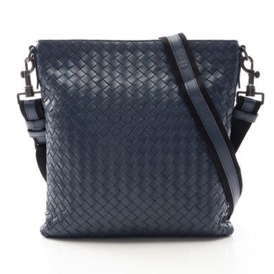 ボッテガヴェネタ BOTTEGA VENETA イントレチャート ショルダーバッグ バッグ レザー レディース グリーン系 【中古】