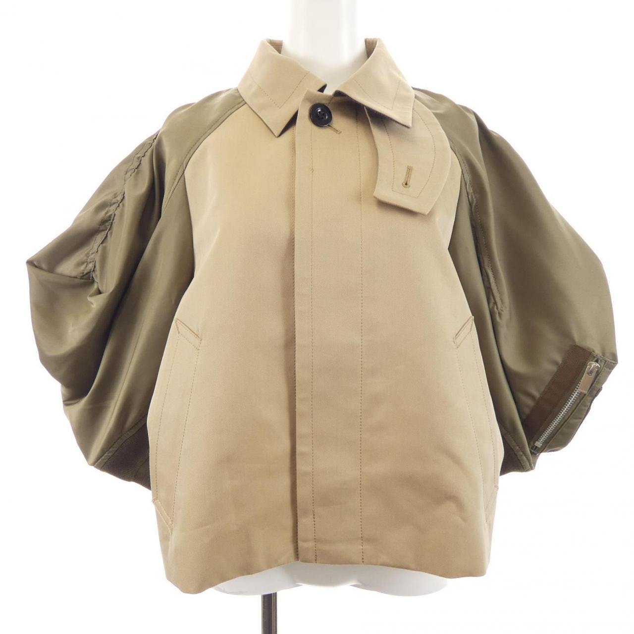 sacai Cotton Gabardine x Nylon Twill Jacket "Beige/Taupe"