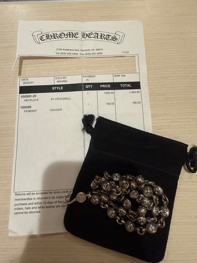 Chrome Hearts Cross Ball Necklace "Silver"