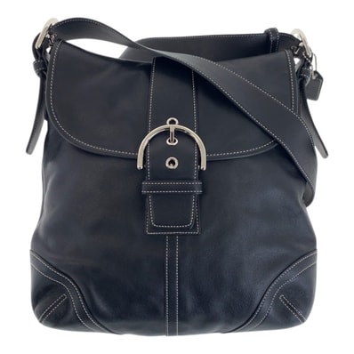 美品 COACH コーチ ソーホー スモール ダッフル ブラック 黒 シルバー金具 レザー ショルダーバッグ 男女兼用 600463 【中古】