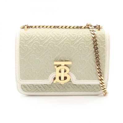 バーバリー BURBERRY TB キルティングモノグラム ショルダーバッグ バッグ レザー レディース グリーン系 / ホワイト系 【中古】