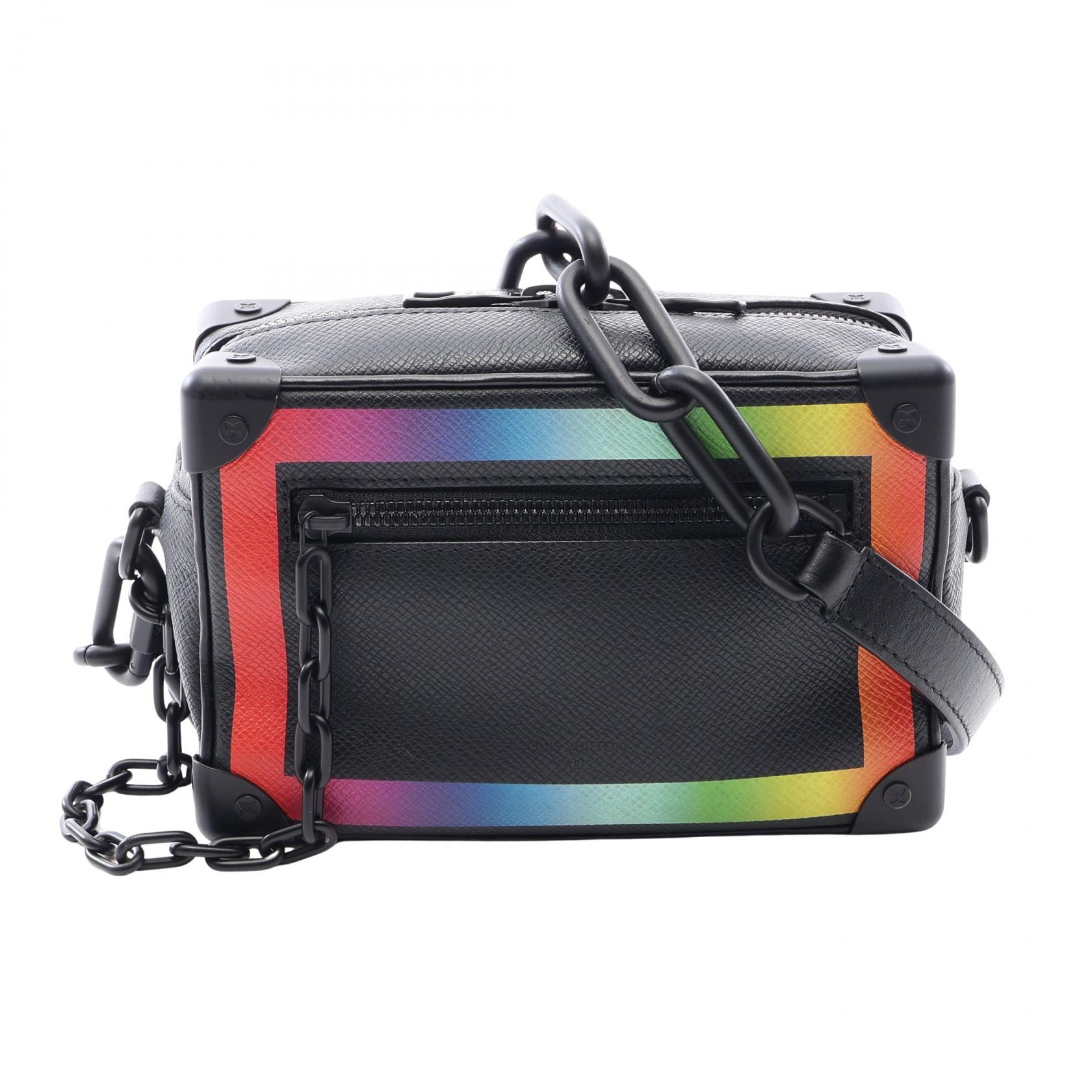 ルイ・ヴィトン LOUIS VUITTON ミニ ソフトトランク タイガ レインボー ショルダーバッグ バッグ レザー メンズ ブラック系 / マルチカラー M30351 【中古】