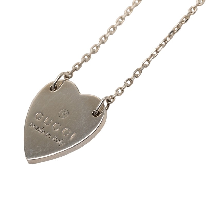 グッチ トレードマーク ハート ペンダント ネックレス SV925 シルバー レディース GUCCI 【中古】