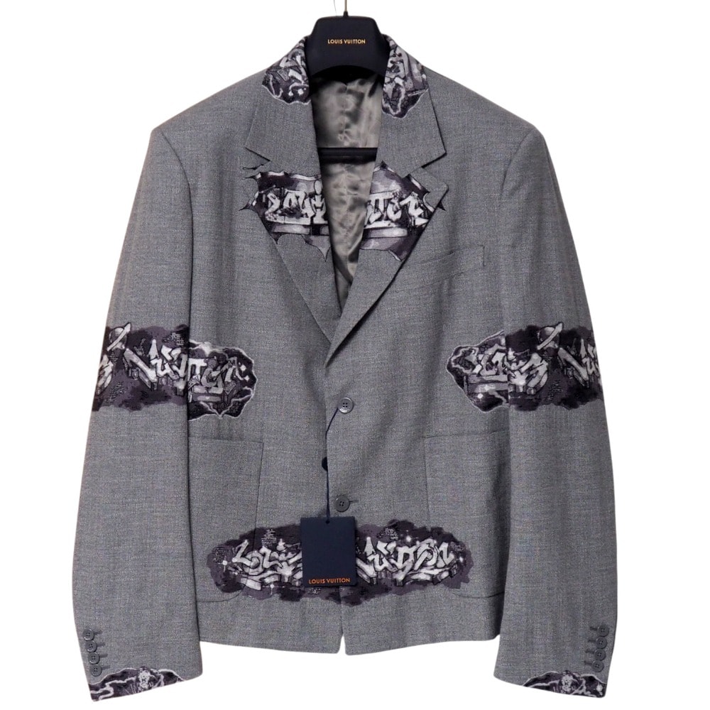 ■美品■2022AW■LOUIS VUITTON ルイ・ヴィトン LVグラフィティサマリージャケット テーラードジャケット サイズ54 ブレザー シングル ジャケット ブランド古着【中古】20250912/RA6060