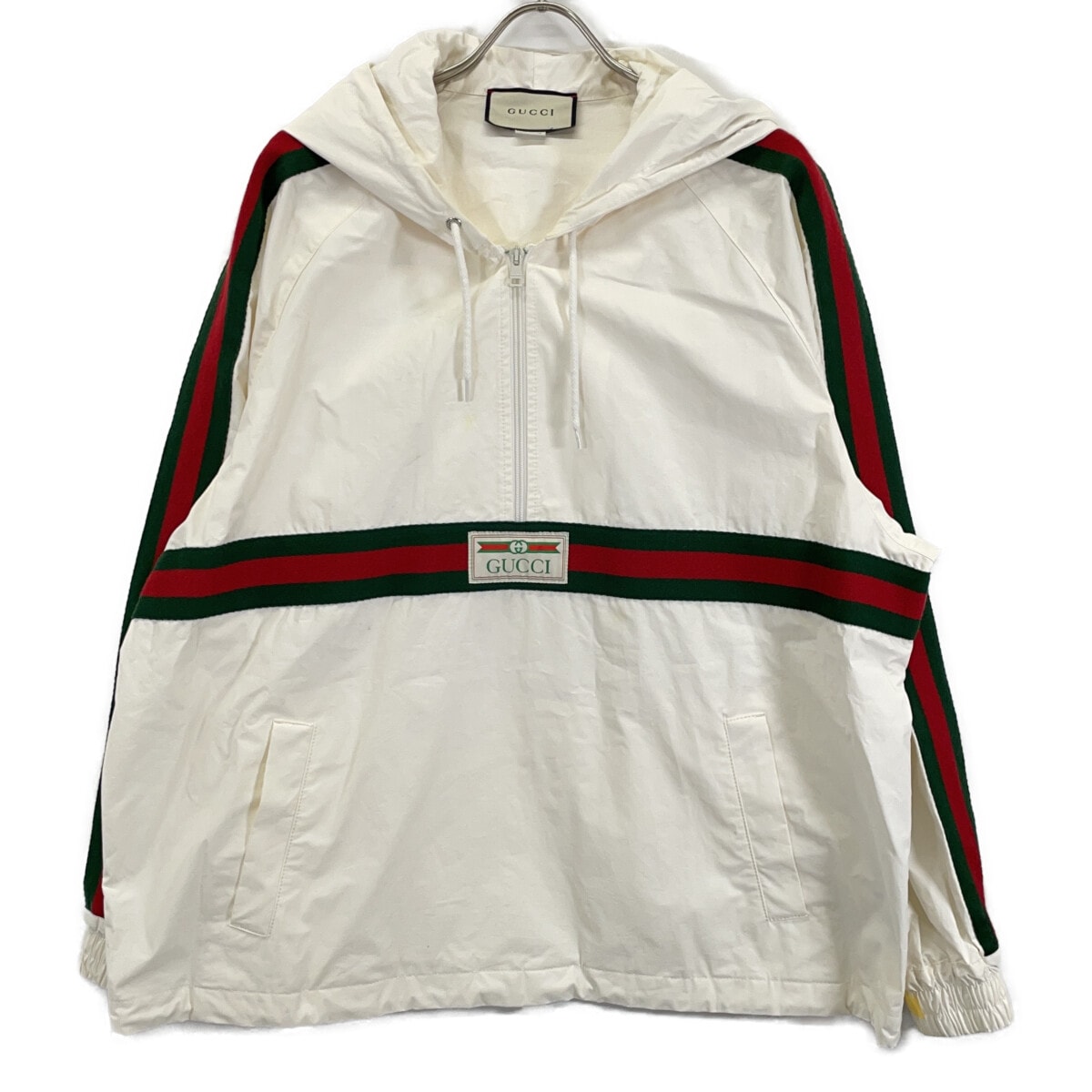 グッチ 594861 ホワイト シェリーライン アノラックパーカー 48