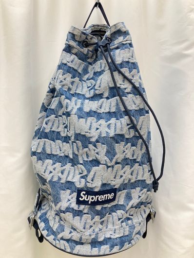 Supreme Fat Tip Jacquard Denim Backpack "Blue"
