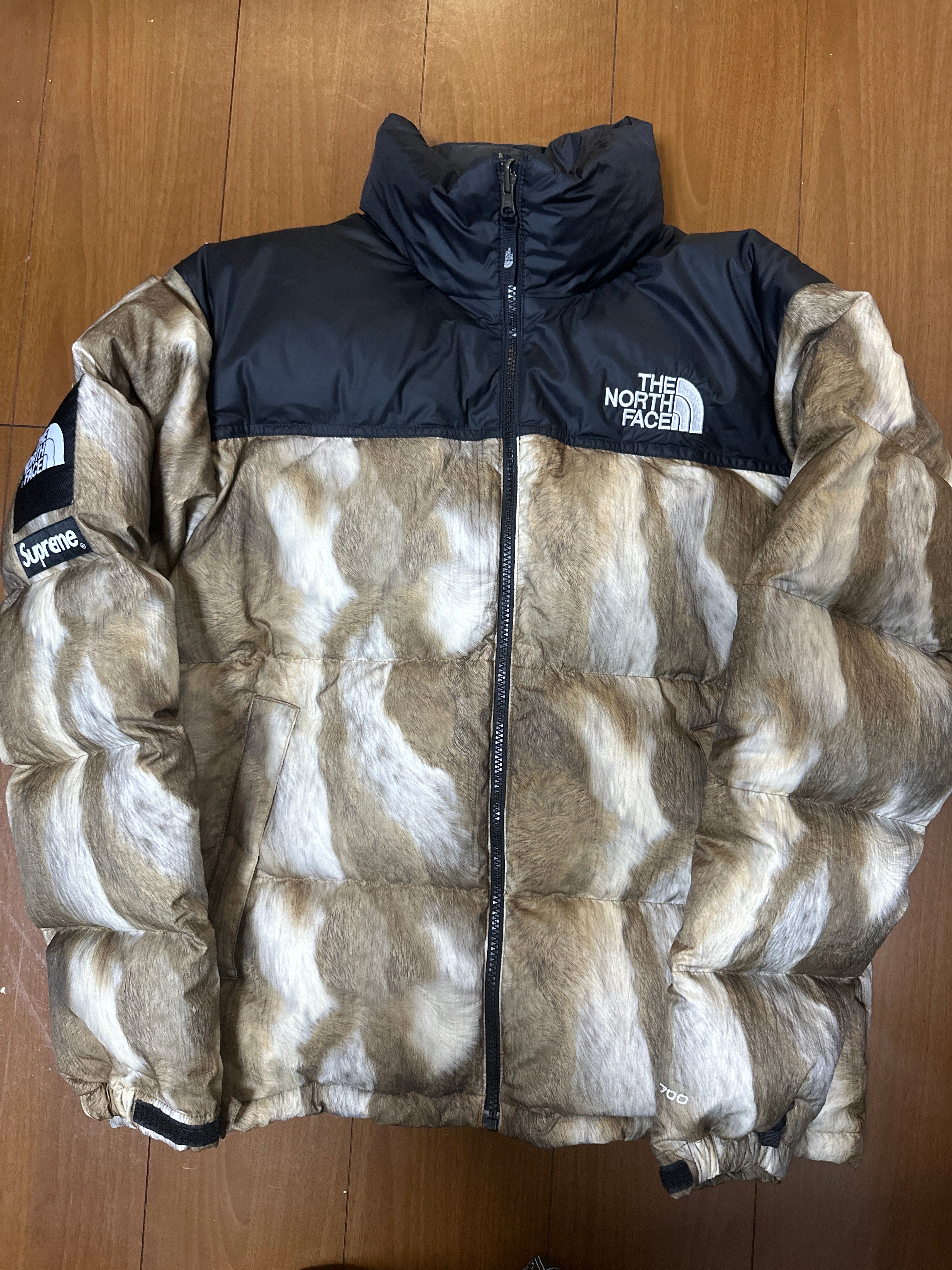 Supreme x The North Face Fur Print Nuptse Jacket "Brown"