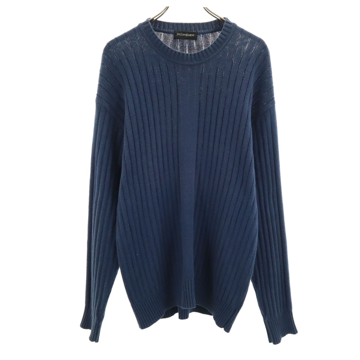 YVES SAINT LAURENT イヴサンローラン 90s 日本製 シルクブレンド オールド 長袖 セーター LA ブルー ニット