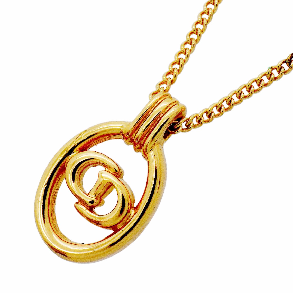 ★SALE【6jhb0474】クリスチャンディオール ネックレス CDロゴ GPメッキ ゴールド【中古】レディース