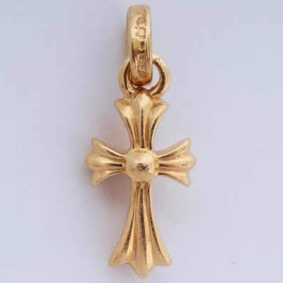 Chrome Hearts 22K CH Cross Baby Fat Charm "Yellow Gold"