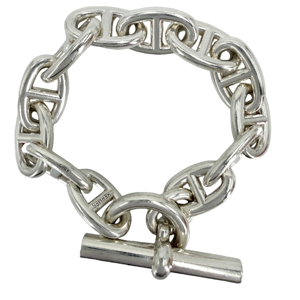 HERMES エルメス ブレスレット シェーヌダンクルTGM アクセサリー ジュエリー 12コマ シルバー925    メンズ 約112.5g【中古品】