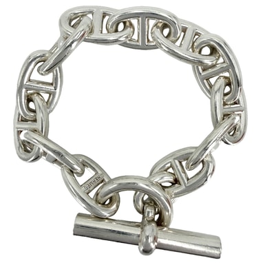 HERMES エルメス ブレスレット シェーヌダンクルTGM アクセサリー ジュエリー 12コマ シルバー925 メンズ 約112.5g【中古品】