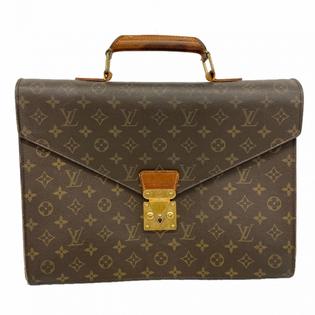 【6dd5231】ルイヴィトン ビジネスバッグ モノグラム セルヴィエットコンセイエ M53331 ブラウン【中古】メンズ