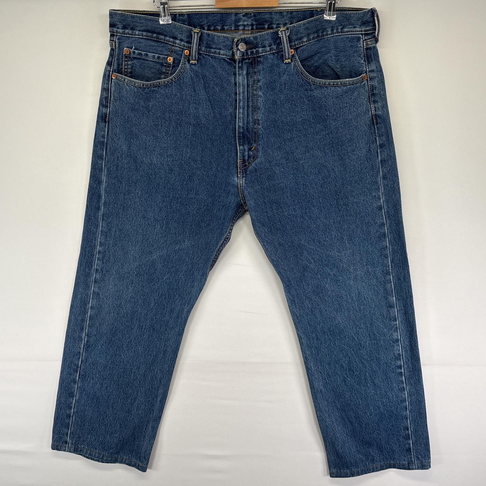 古着 リーバイス Levi's デニムパンツ 505 ストレート ジップフライ ジーンズ ジーパン 色落ち ヒゲ 長ズボン w40 L30  ブルー メンズ