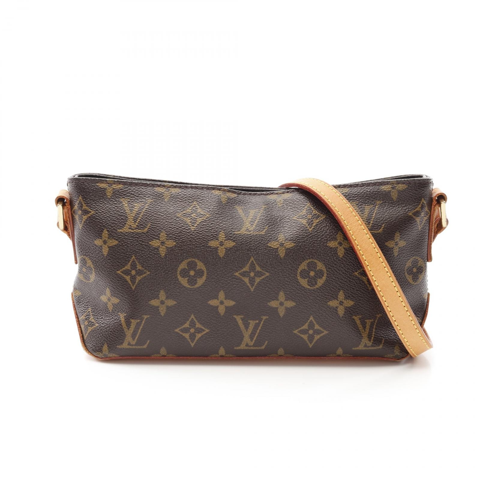 ルイ・ヴィトン LOUIS VUITTON トロター ショルダーバッグ バッグ PVCコーティングキャンバス レザー モノグラム レディース ブラウン系 M51240 【中古】
