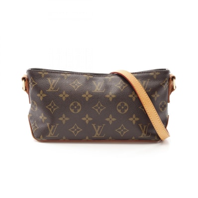 ルイ・ヴィトン LOUIS VUITTON トロター ショルダーバッグ バッグ PVCコーティングキャンバス レザー モノグラム レディース ブラウン系 M51240 【中古】