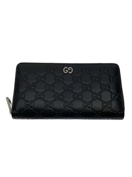 GUCCI Signature Leather Zip Around Wallet "Black"