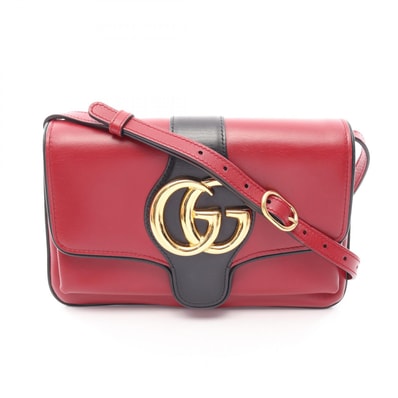 グッチ GUCCI アリー スモール GGマーモント ショルダーバッグ バッグ レザー レディース レッド系 / ブラック系 550129 【中古】