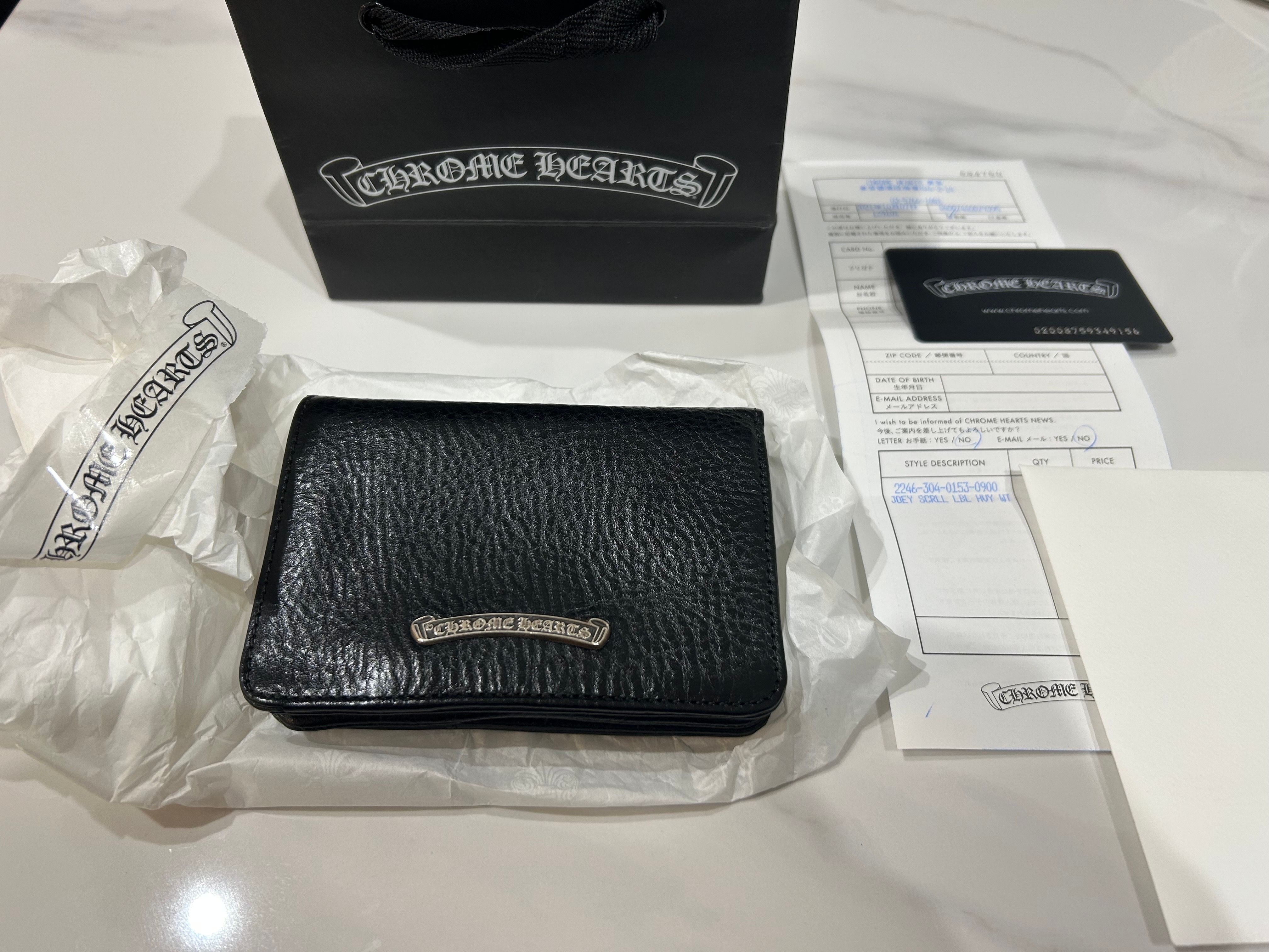 Chrome Hearts Joey by Fold Wallet / Heavy Leather "Black"