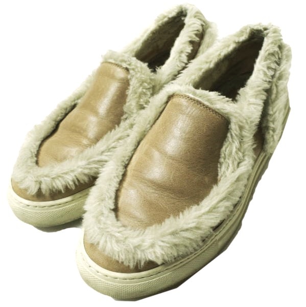 MM6 エムエムシックス イタリア製 ボアレザースリッポン 35(22-22.5cm) ベージュ Maison Margiela メゾンマルジェラ スニーカー シューズ g15336