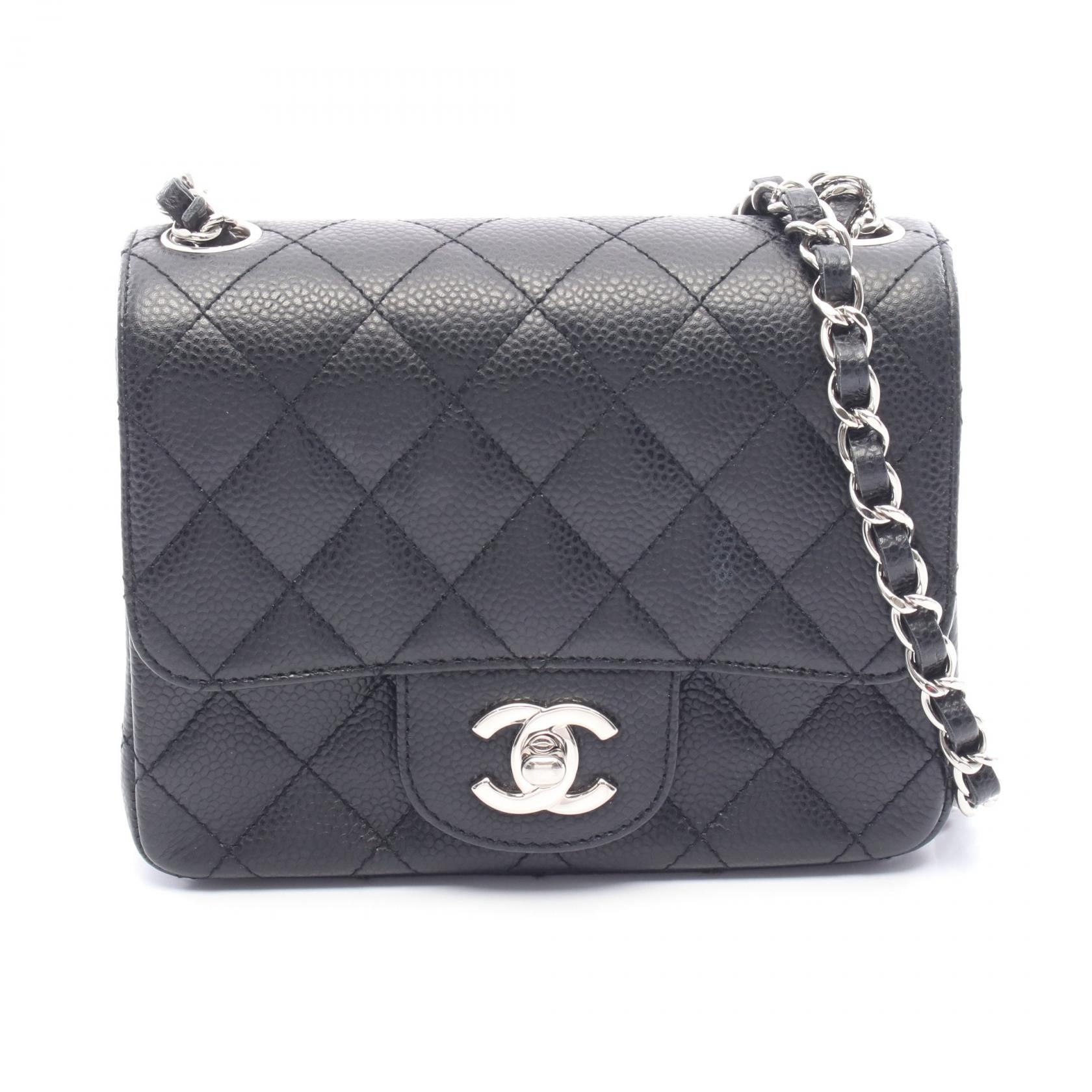 シャネル CHANEL ミニマトラッセ ショルダーバッグ バッグ レザー カーフ(牛革) レディース ブラック系 【中古】