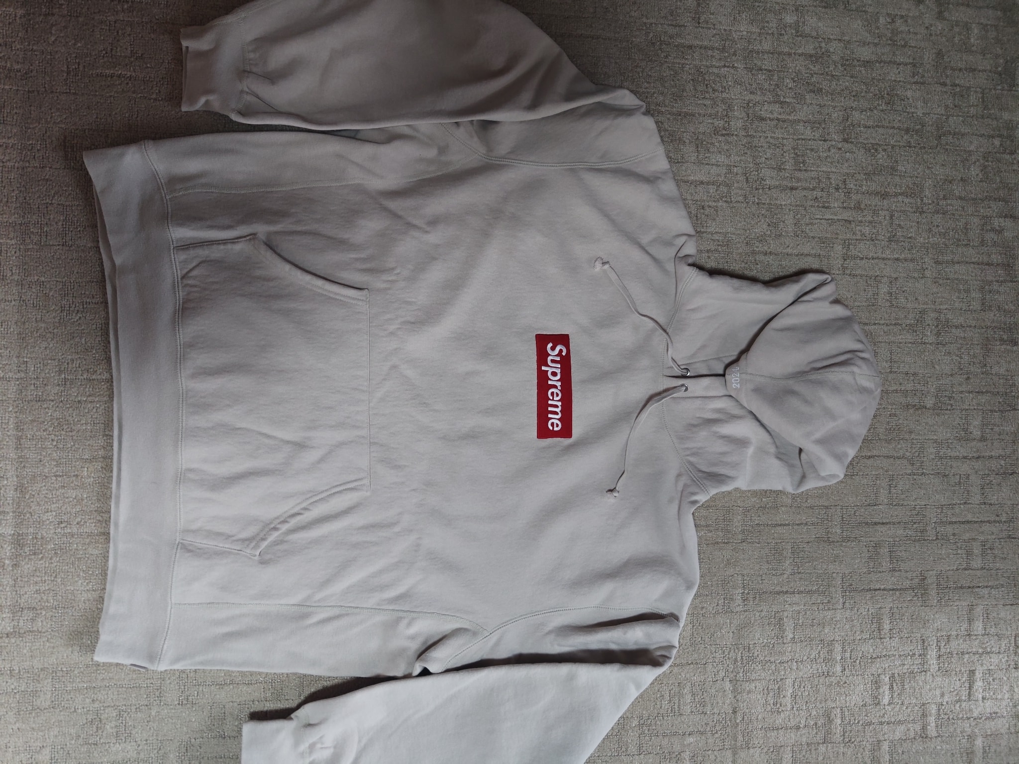 Supreme Box Logo Hooded Sweatshirt "Stone" (24FW)
