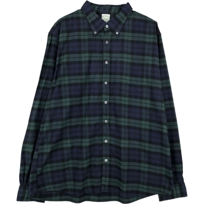 古着 ブルックスブラザーズ Brooks Brothers Est.1818 長袖 ボタンダウン ライトネルチェックシャツ メンズXL相当/eaa647247