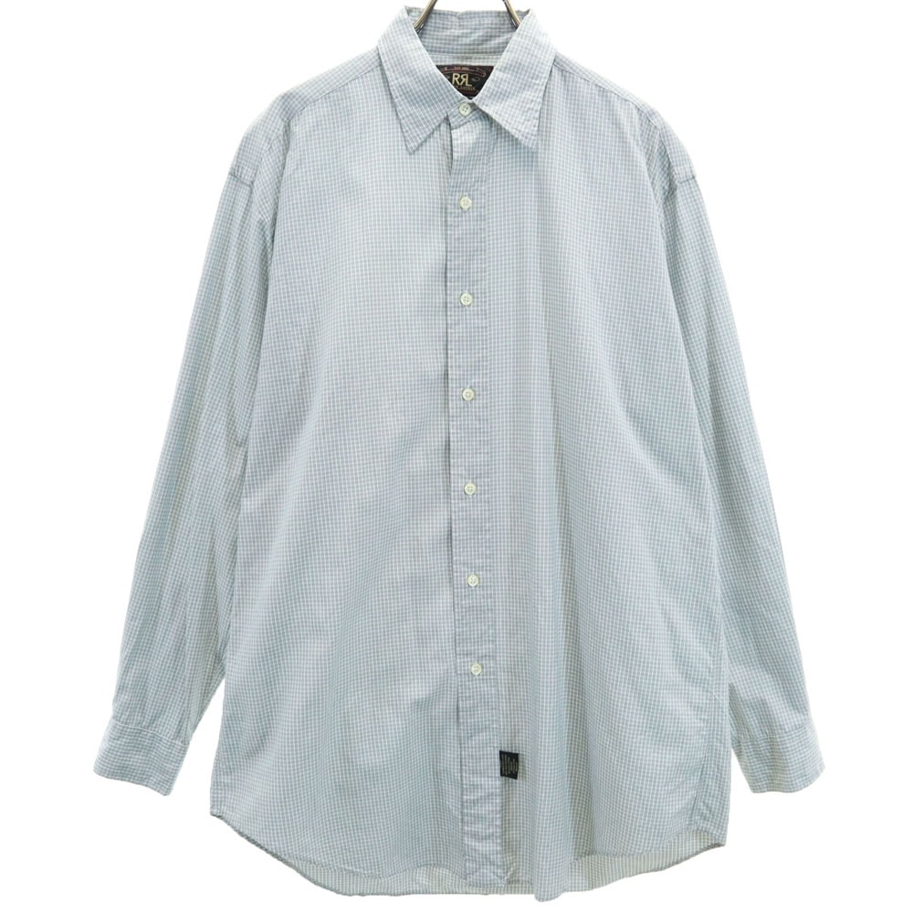 RRL ダブルアールエル 90s 初期タグ 赤3星 オールド チェック柄 長袖 シャツ S グレー RALPH LAUREN