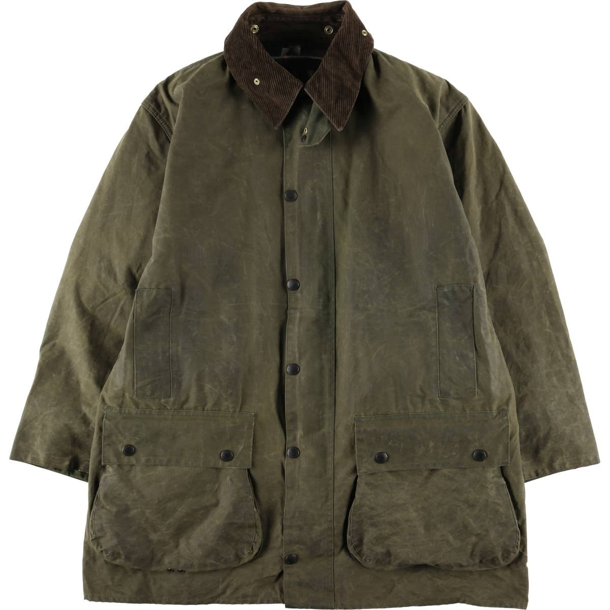 古着 80~90年代 バブアー Barbour NORTHUMBRIA ノーザンブリア 旧3ワラント ワックスコットン オイルドジャケット 英国製 メンズXL相当 ヴィンテージ/eaa615075